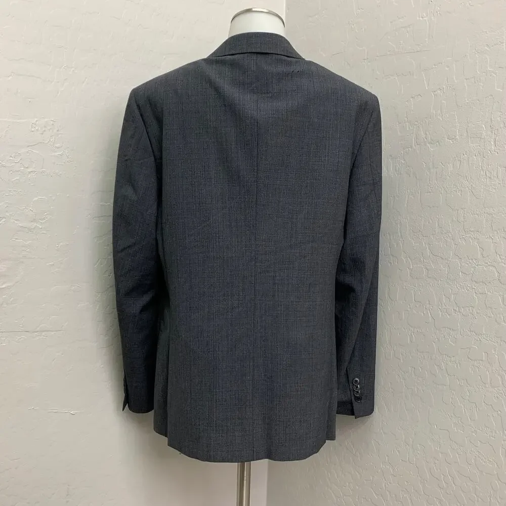 John Varvatos Mens 38S Bedford Jacket 100% Wool Sport Coat Blazer Suit Gray Grey